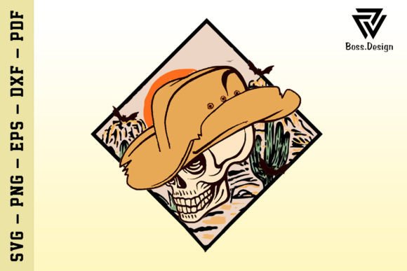 Skull Western SVG Design